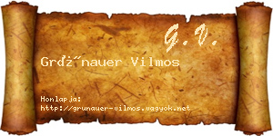 Grünauer Vilmos névjegykártya